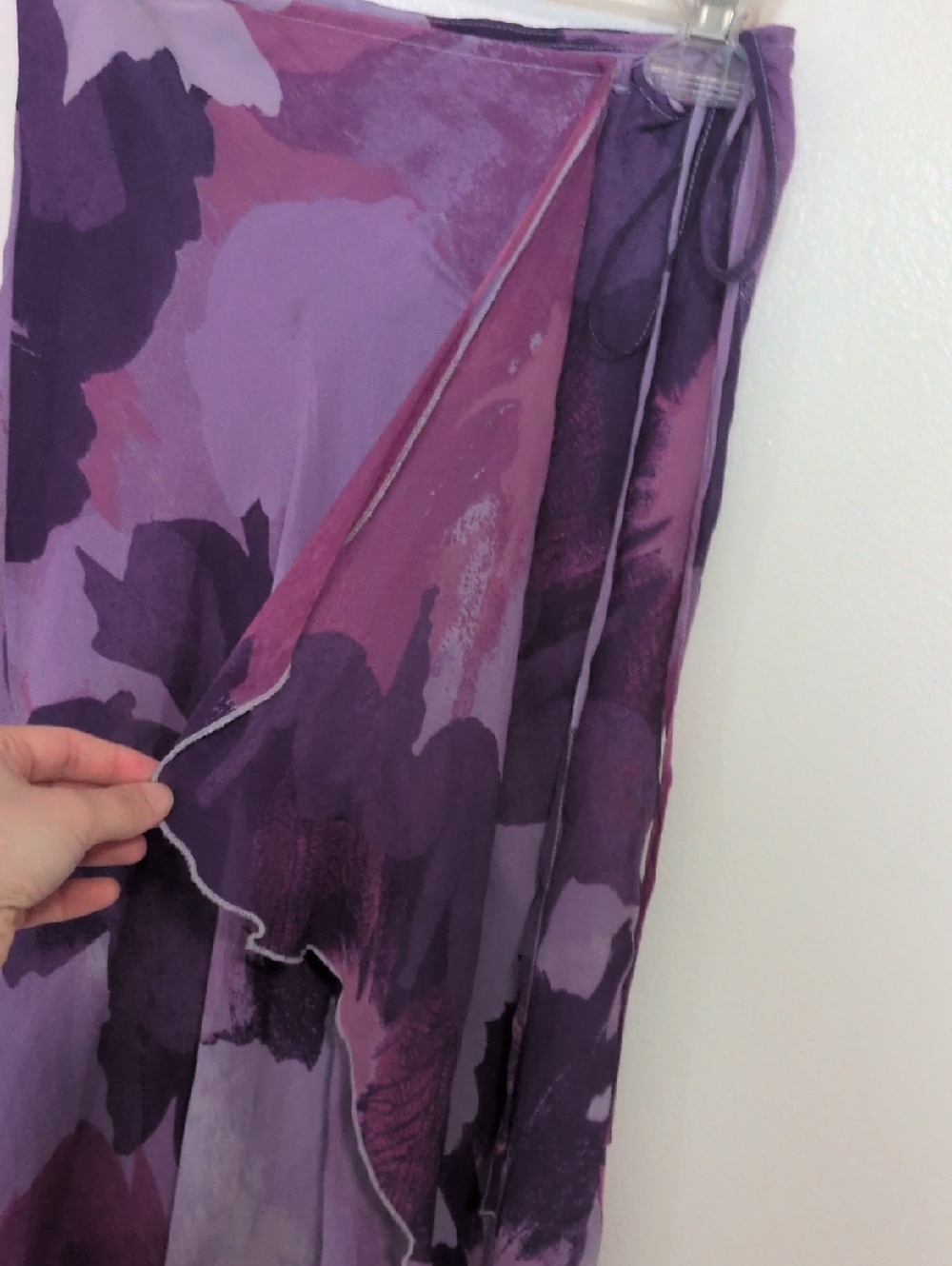 Vintage Express Purple Silk Wrap Skirt - Picture 5 of 11